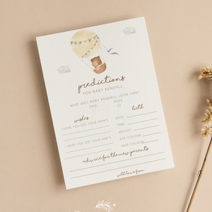 Personalisierte Vorschläge für Babys - Babypartykarten |  Teddybär | Hinweise | Wünsche | Geschlechtsneutral | Babyparty Spiele | Streublümchen | T101