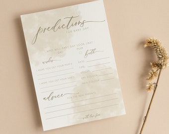 Personalised Predictions For Baby Baby Shower Cards | Clouds | Advice | Wishes | Gender Neutral | Baby Shower Games | Sprinkle | C201