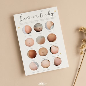 Bier oder Baby-Babyparty-Spielkarten | Elefant-Thema | Dschungel | Safari | Neutral | Geschlecht offenbaren | Streublümchen | E101