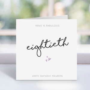 80e anniversaire personnalisée | 80e anniversaire fabuleux | Carte de joyeux anniversaire | 80e anniversaire | Carte de voeux