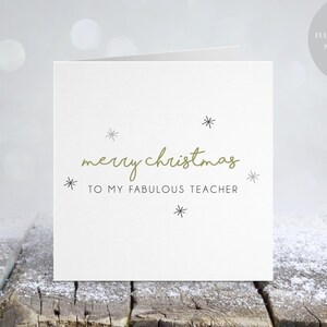 Frohe Weihnachten Lehrer | Merry Christmas To My Fabulous Teacher | Schulkarten | Lehrer Weihnachten | Lieblingslehrer | SC1