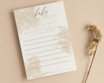 Bucket List for Baby Advice Cards | Cloud Baby Shower | Neutrals | Gender Neutral | Baby Shower Games | Sprinkle | C201
