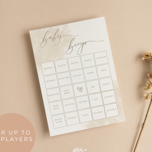 Babyparty-Bingo | BabyBingo | Geschenk Bingo | Vorgefüllt | Wolken Babyparty | Schlichtes Gender Neutral | Duschspiele | Streublümchen | C201