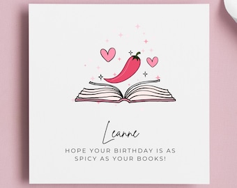 Personalised Spicy Birthday Card | Book Lovers | Booktok | Bookish Birthday | Smut Reader | Funny Birthday Cards | Gifts for Fantasy Readers