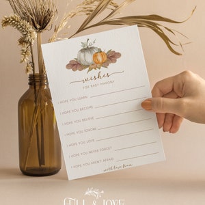 Personalisierte Babyparty wünscht Karten | Kürbis-Babyparty | Herbst | Herbst Baby Gender Neutral | Babyparty Spiele | Streublümchen | F101