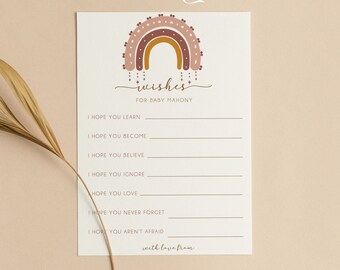 Personalised Wishes Boho Rainbow Baby Shower Card R101