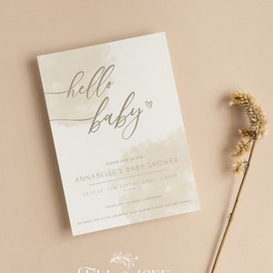 Personalisierte Babypartyeinladungen | Wolken | Neutrale | Geschlechtsneutral | Geschlecht offenbaren | Babyparty Spiele | Streublümchen | C201