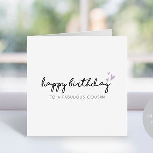 Happy Birthday Cousin | Alles Gute zum Geburtstag an eine fabelhafte Cousine | Geburtstagsgrüße | Geburtstagskarte für Familie