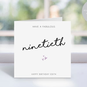 Carte personnalisée pour le 90e anniversaire | Fabuleux quatre-vingt-dixième anniversaire | Joyeux anniversaire | 90e anniversaire | Carte de vœux