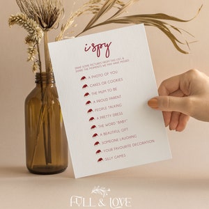 J'espionne - Cartes de jeu pour baby shower | Baby shower du petit elfe | Capturez l'amour | Oeil espion|  Non sexiste | Noël | Saupoudrer | CH201