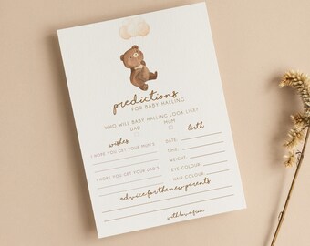 Personalised Predictions For Baby Shower Cards | Balloons | Teddy Bear | Advice | Wishes | Gender Neutral | Shower Games | Sprinkle | T101