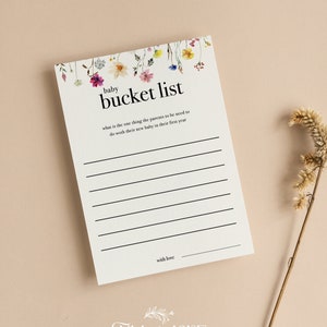Baby Bucket List-Babypartykarten | Hinweise für die Eltern | Baby in Bloom Baby Shower | Wildblume | Neutral | Blumen | Streublümchen | BB101