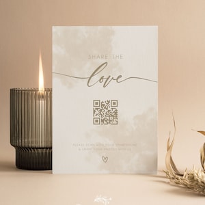 Plaque photo personnalisée avec code QR pour bébé | Photos d'invités | Baby Shower | Nuages | Neutres | Non sexiste | Jeux de baby shower | Saupoudrer | C201