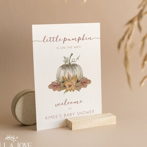 Personalised Baby Shower Welcome Sign| Pumpkin Baby Shower  | Autumn | Fall Baby Gender Neutral | Baby Shower Games | Sprinkle | F101