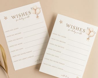 Personalised Baby Shower Wishes Cards | Gender Neutral Balloons Vintage V101