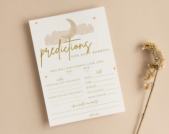 Personalised Predictions Advice For Baby | Twinkle Little Star | Baby Shower | Sprinkle | Gender Neutral | Celestial | Moon & Stars | NS101