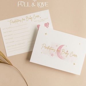 Personalisierte Beratung für neue Elternkarten | Twinkle Little Star Baby Shower | Rosa Babyparty | Baby Mädchen | Himmlisch | Mond & Sterne S101