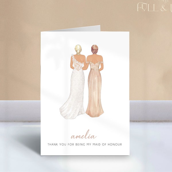 Personalised Thank You For Being My Bridesmaid Card | Maid of Honour | Chief Bridesmaid | Bride and Bridesmaid Card | Wedding | Bridal Party