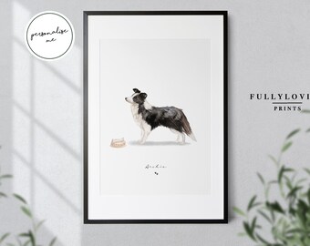 Personalised Dog Print | Personalised Pet Prints | Dog Lovers Wall Art | Home Decor | New Puppy | Rescue Dog | Dog breed prints | Christmas