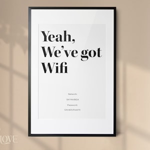 Personalised Wifi Password Print | Guest Room Decor