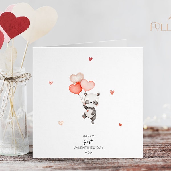 Personalised Happy First Valentines Day Card | Baby's First Valentines Day | Cute Valentines Cards | Kids Valentines card | Daughter | Son