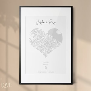 Coordonnées de la carte Imprimer | Impression couple | Cadeau de mariage d'anniversaire | Décoration murale | Fiançailles | Cadeau Saint-Valentin | Maison neuve | Cadeaux papier