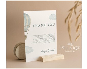 Hot Air Balloon Baby Shower Thank You Sign | Editable Template (Digital Download) UA103