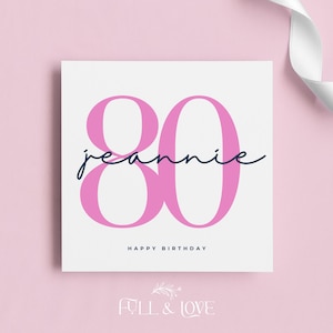 Personalisierte 80er Geburtstagskarte | Karten für Sie | Achtziger Geburtstag | Meilensteinkarten | Personalisierte Grußkarten
