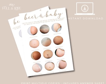 Beer or Baby Bump Game | Printable Baby Shower (Digital Download) M101
