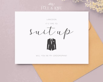 Groomsman Proposal Card | It's Time to Suit Up