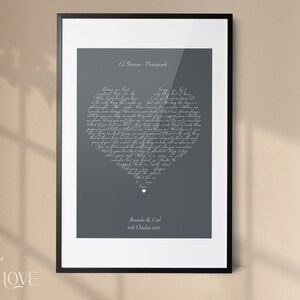 Personalised Music Song Lyric Heart Print | Valentines Day Gift | Wedding Song | First Dance | First Anniversary Gift | Couples Gifts