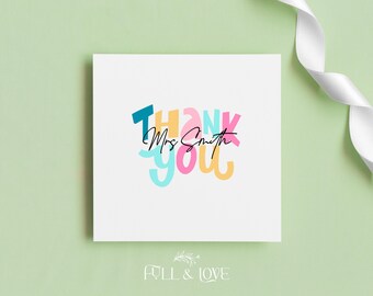 Personalised Thank You Teacher Cards | Graduation Cards | School Leavers Card | Nursery Teacher | Teacher Gifts