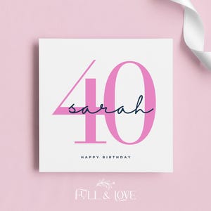 Personalisierte 40er Geburtstagskarte | Karten für Sie | Vierziger Geburtstag | Meilensteinkarten | Personalisierte Grußkarten