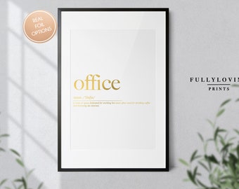 Office Definition Foil Print | Home Office Print | Office Decor | Funn Quote Prints | Dictionary Prints | Office Wall Art | Christmas