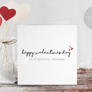 Happy Valentines Day To My Beautiful Girlfriend | Einfache Valentinstagskarten | Valentinstagskarten | Karten für sie
