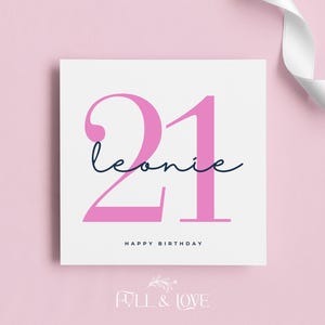 Personalisierte 21. Geburtstagskarte | Karten für Sie | Einundzwanzigster Geburtstag | Meilensteinkarten | Personalisierte Grußkarten