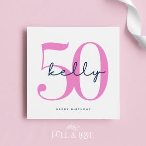 Personalisierte 50. Geburtstagskarte | Karten für Sie | Fünfziger. Geburtstag | Meilensteinkarten | Personalisierte Grußkarten