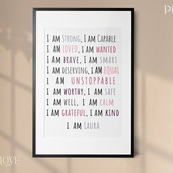 Kids Affirmation Print | Personalised Nursery Decor