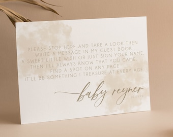 Cloud Baby Shower Guest Book Sign, Gender Neutral C201