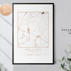 Coordonnées de la carte, impression sur feuille d'aluminium | Impression couple | Cadeau de mariage d'anniversaire | Décoration murale | Fiançailles | Cadeaux de Noël | Maison neuve | Cadeaux papier