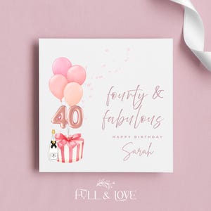 Personalisierte 40er Geburtstagskarte | 40er und Fabelhaftes | Karten für Sie | Vierziger Geburtstag | Meilensteinkarten | Personalisierte Grußkarten