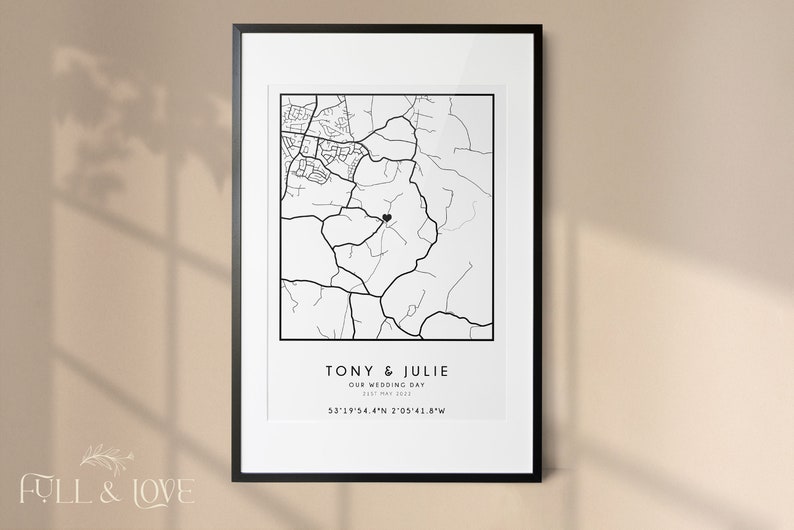 Map Coordinates Print | Couples Print | Anniversary Wedding Gift | Wall Decor | Engagement | Valentines Gift | New Home | Christmas Gift