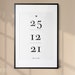 Date Print Personalised | Anniversary | Engagement | Valentines Day | Paper Gift | New baby | Wedding Present | Special Date |
