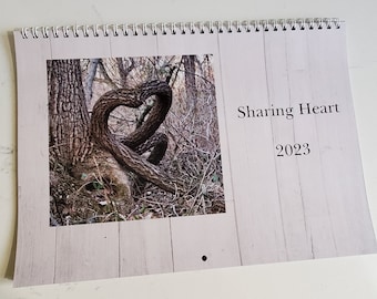 Sharing Heart 2023 Wall Calendar photos of hearts in nature
