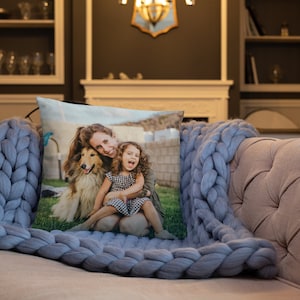 Custom Pillows, Personalized Photo Pillow with Cushion, Personalized text cushion cover, Unique Home Décor, Christmas Gift for her