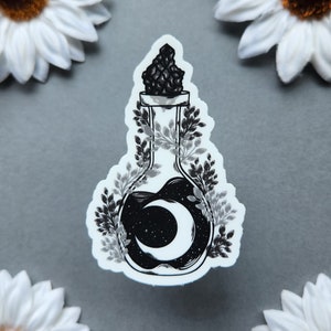 Half Moon Potion Jar 2.2x3-inch Waterproof Sticker