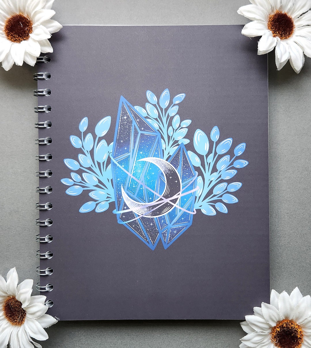 Double Sapphire 9x7 Spiral Bound Notebook / Crystal Notebook / Blue ...