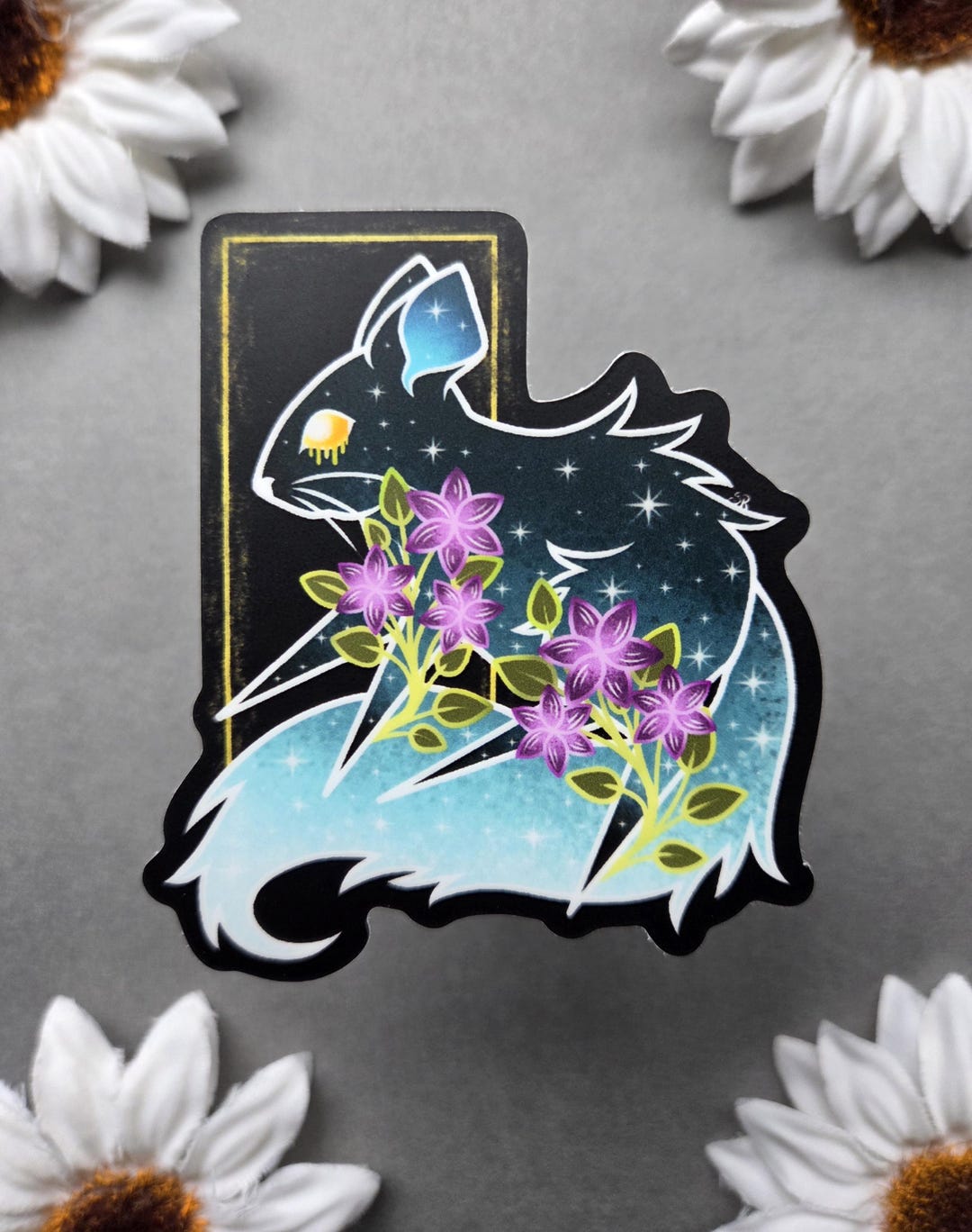 Cherry Blossom Chinchilla 2.6x3-inch Waterproof Matte Sticker - Etsy