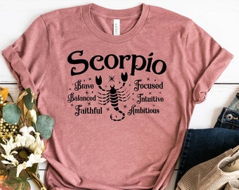 Scorpio Zodiac Shirt, Scorpio Horoscope Shirt, Scorpio Astrology Shirt, Scorpio Birthday Gift, Scorpio Sign Tee,Scorpio Birthday Present Tee