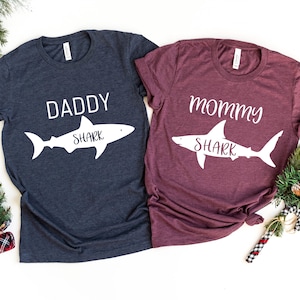 Mommy Daddy Shirts, Pregnancy Announcement Shirts, Mommy Shark, Daddy ...